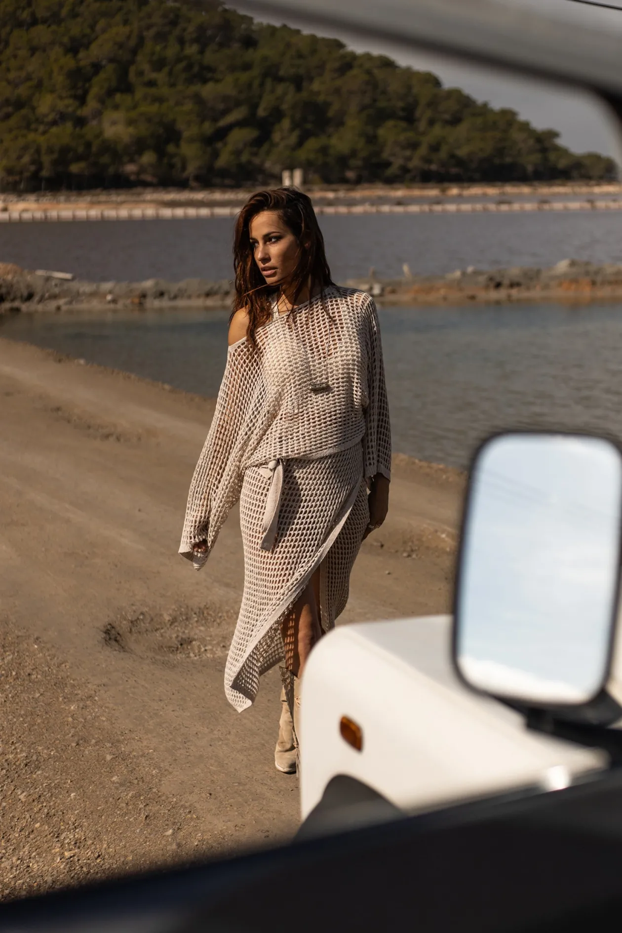 Ada Knitted Wrap Skirt Light Beige