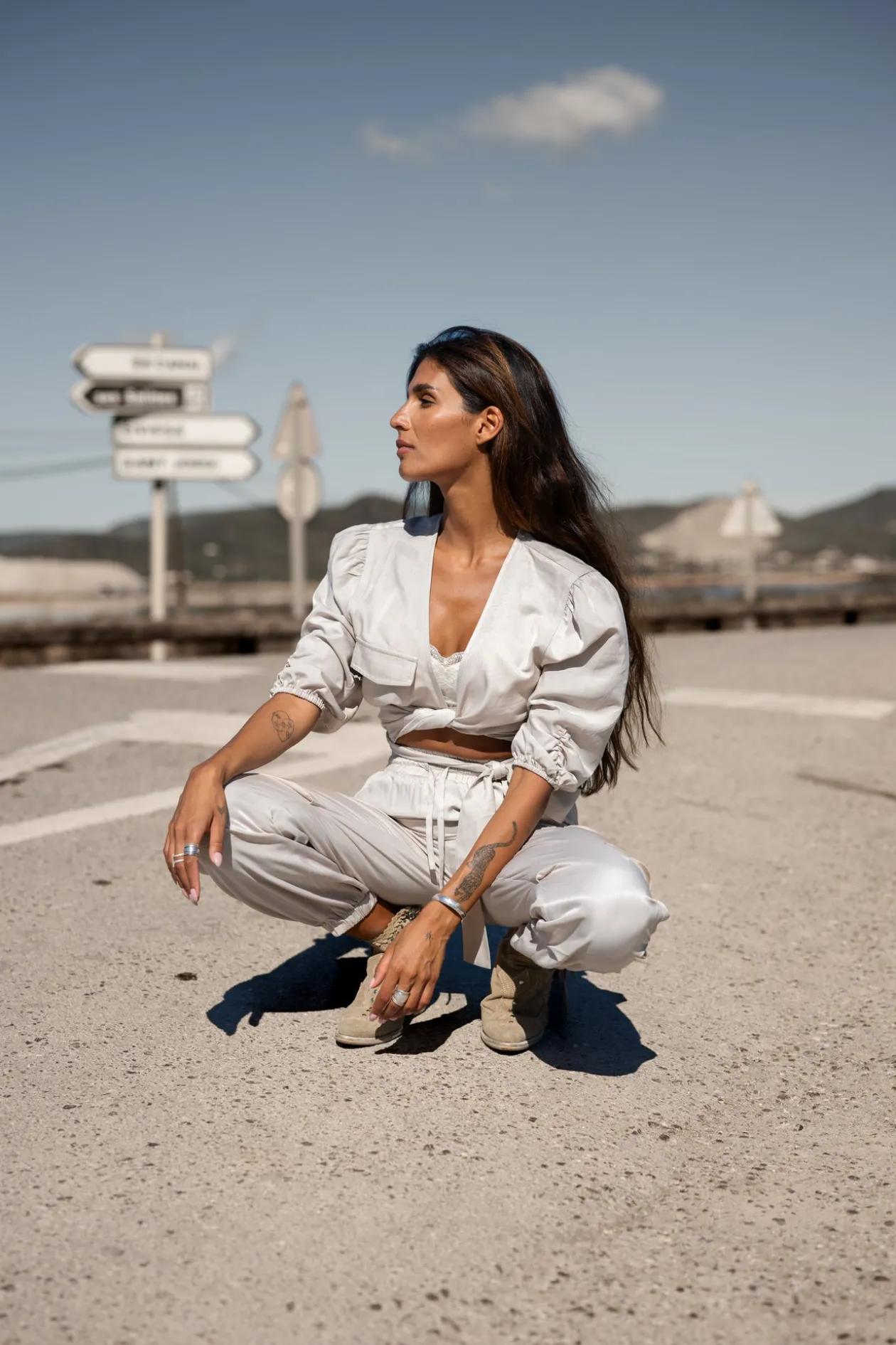 Alyssa wrap top Ecru
