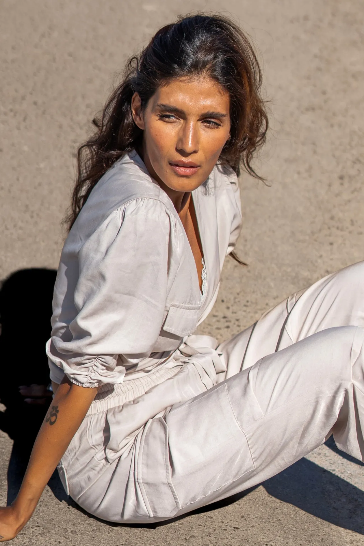 Alyssa wrap top Ecru