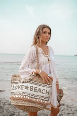 Beach Bag Love & Beach Gold/Aqua