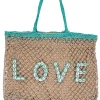Beach Bag Seashell Love Aqua