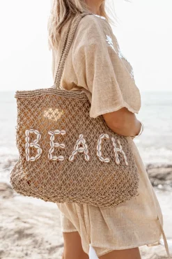 Beach Bag Seashell Off White Beach