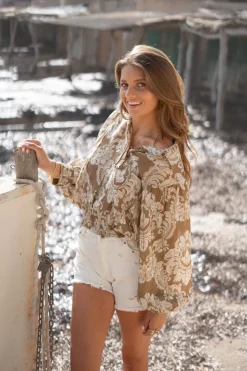 Blouse Briso Baroque Taupe print