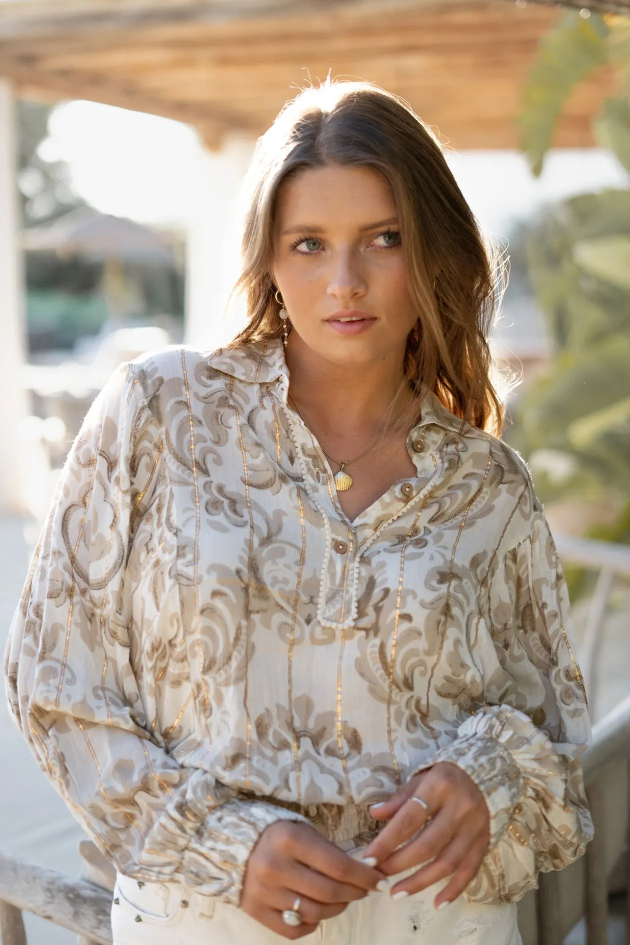 Blouse Briso Baroque White Print