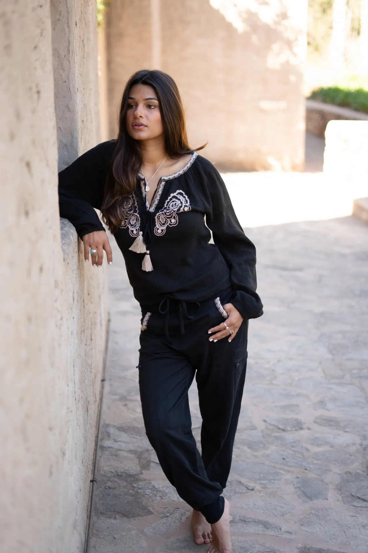 Blouse Corazon Embroidery Black