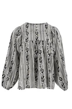Blouse Corazon Print Black