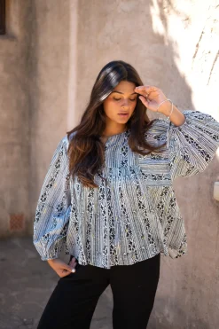 Blouse Corazon Print Black