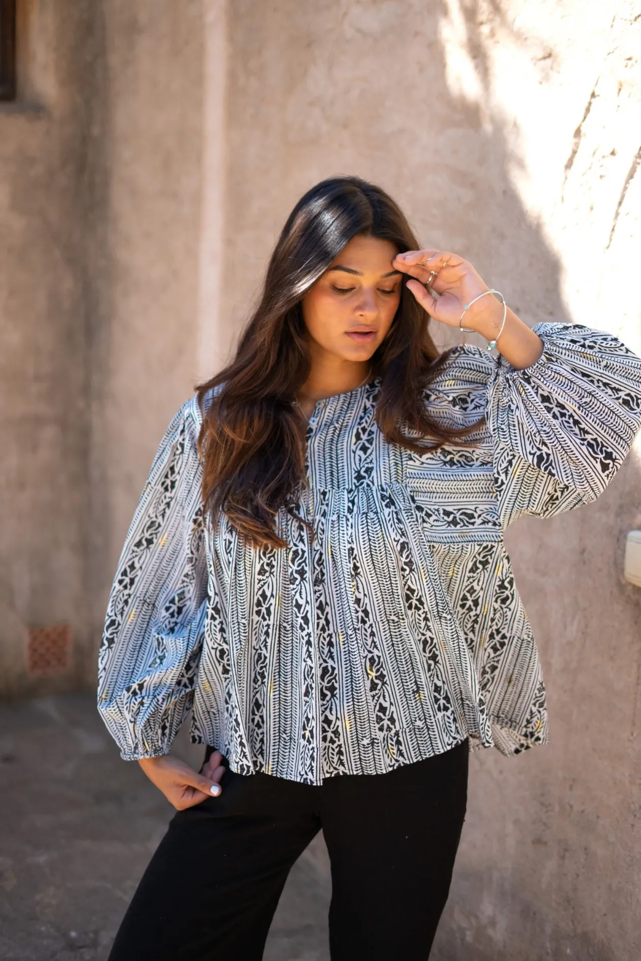 Blouse Corazon Print Black