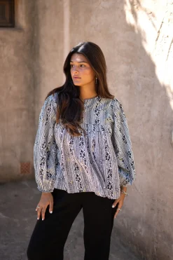 Blouse Corazon Print Black