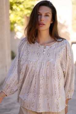 Blouse Corazon Print Sand
