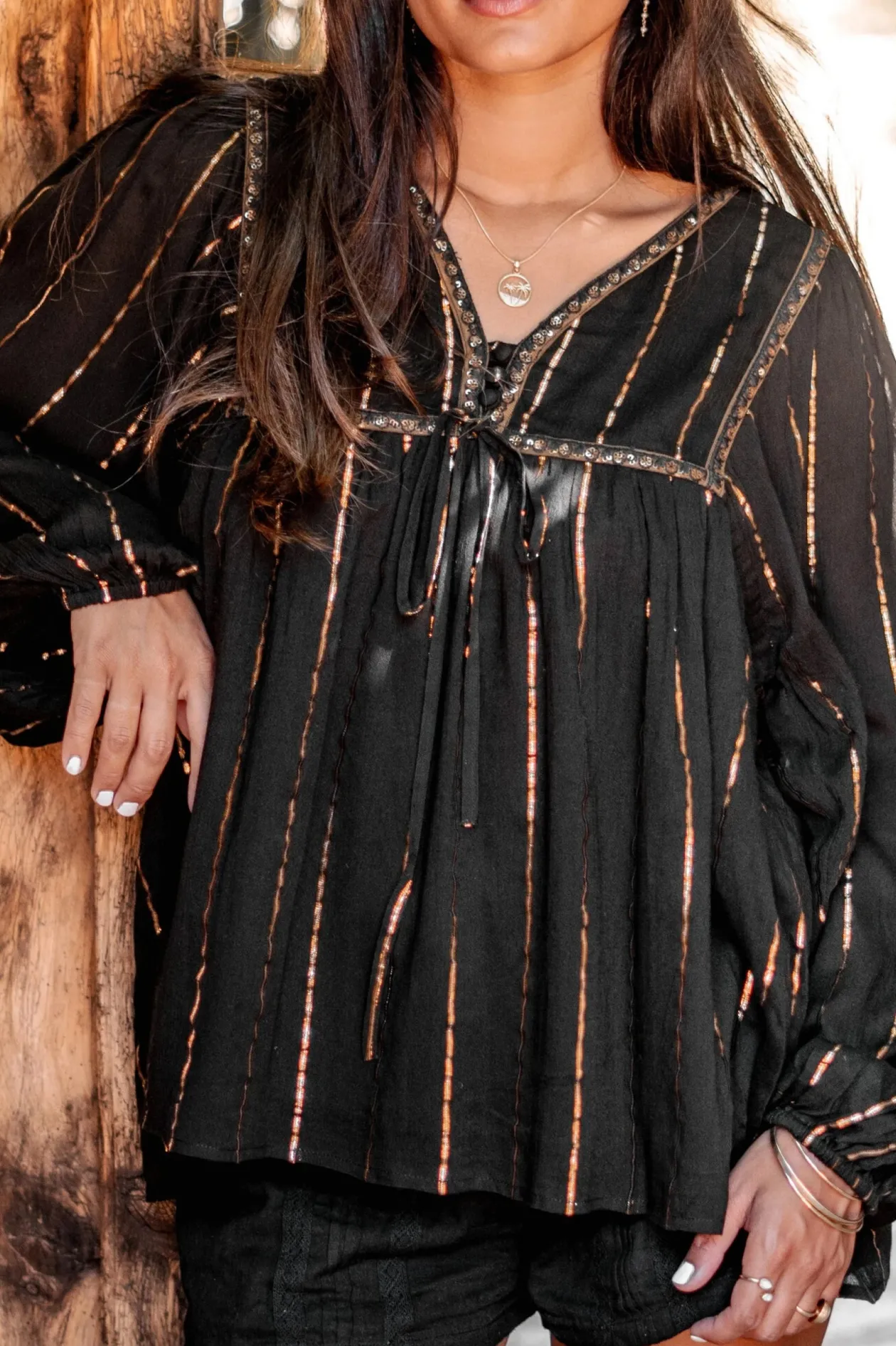 Blouse Gigi Stripe Black