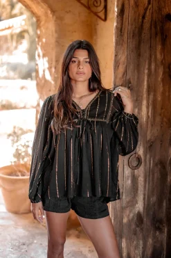 Blouse Gigi Stripe Black