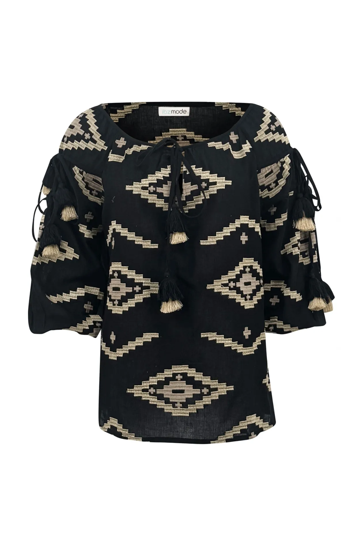 Blouse Ida Ethnic Black Print