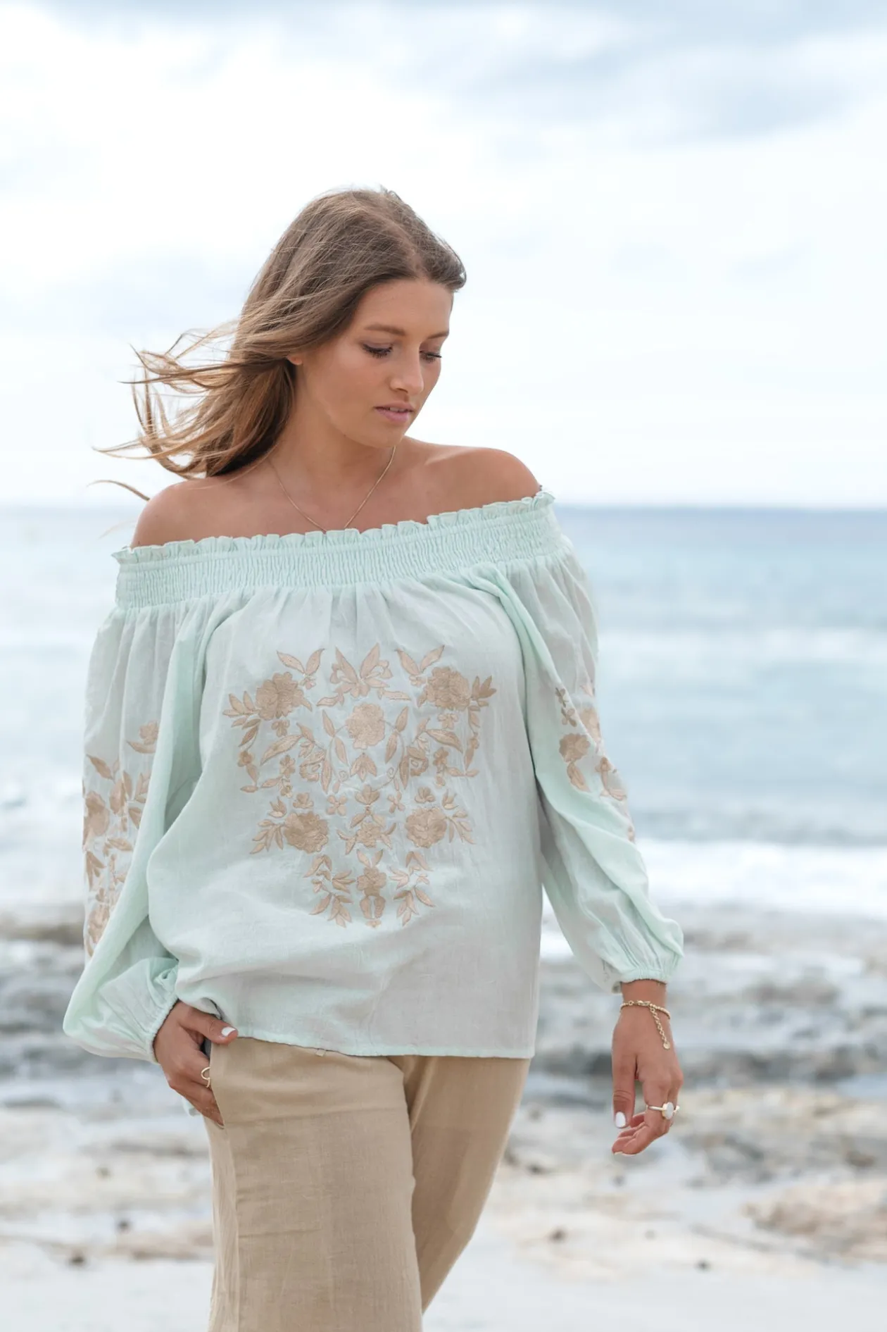 Blouse Selena Bordado Mint