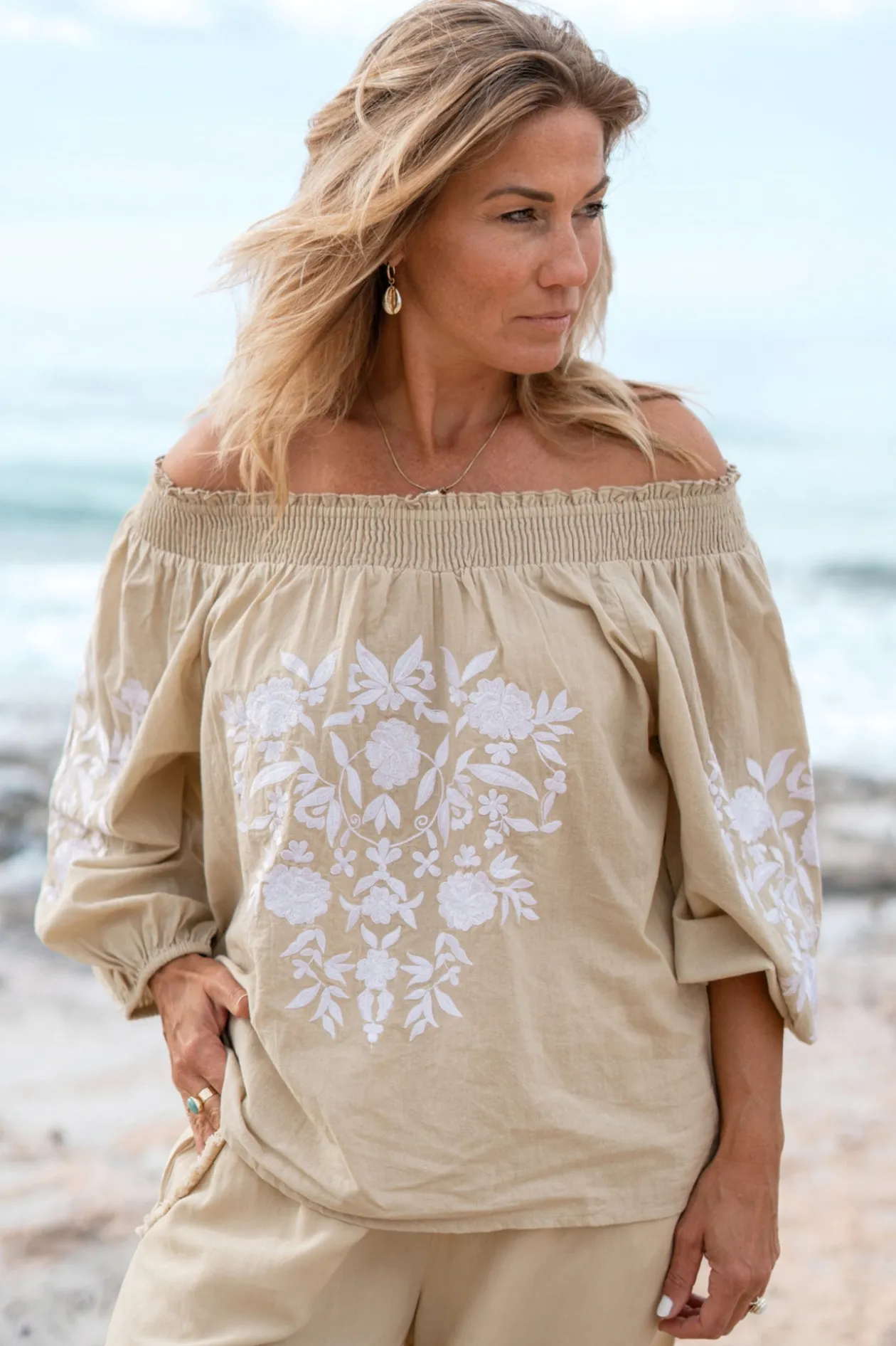 Blouse Selena Bordado Sand