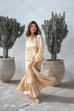 Blouse Serena Cuadros Sand