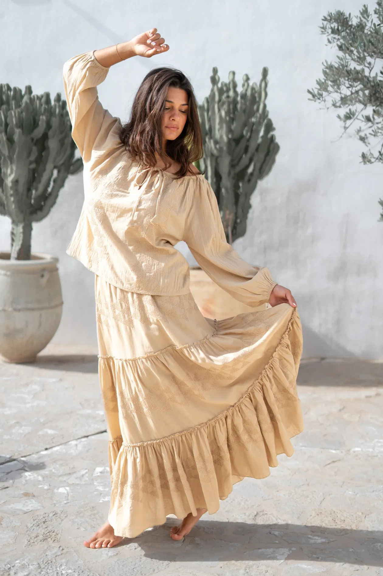 Blouse Serena Cuadros Sand