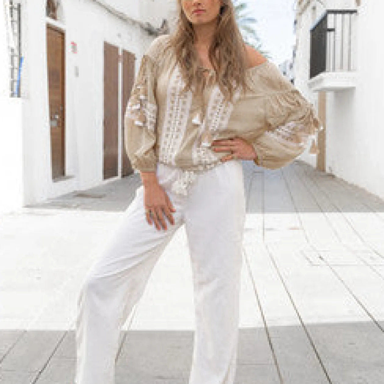 Blouse Tassel Beige