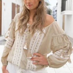 Blouse Tassel Beige
