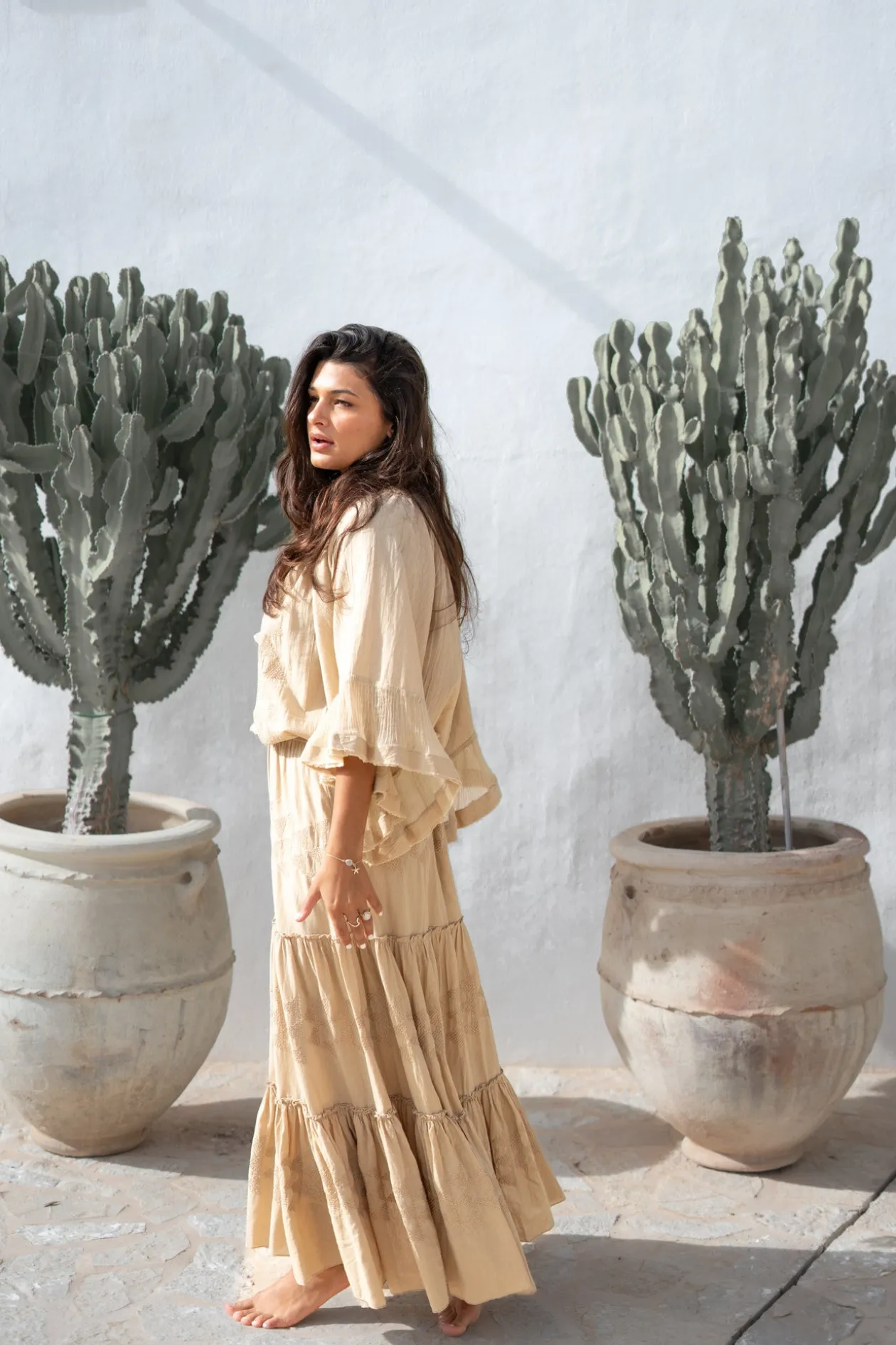 Blouse Yira Cuadros Sand