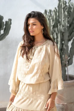Blouse Yira Cuadros Sand