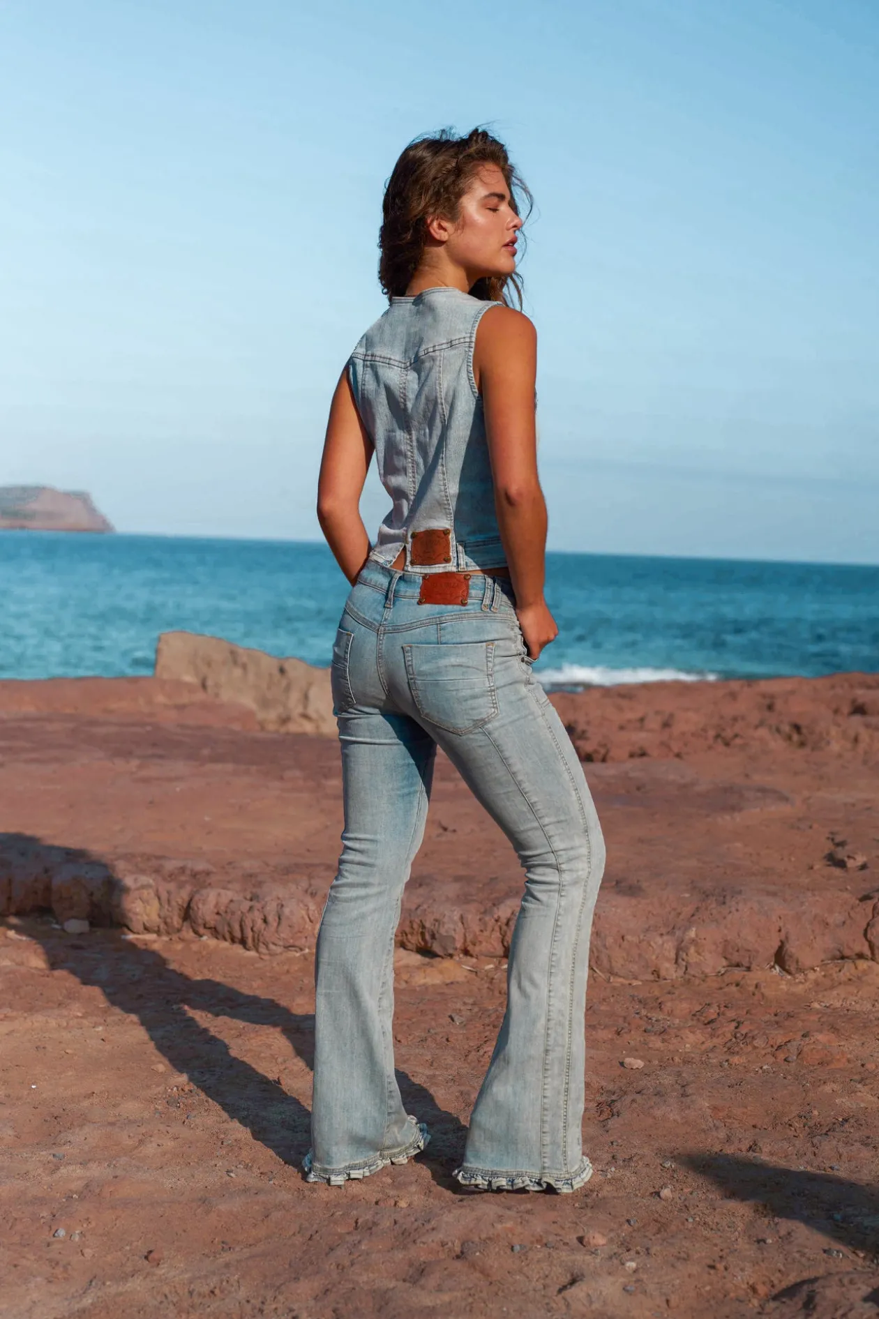 Denim Jeans - Flared - Ruffled