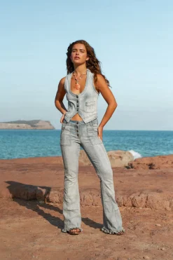 Denim Jeans - Flared - Ruffled