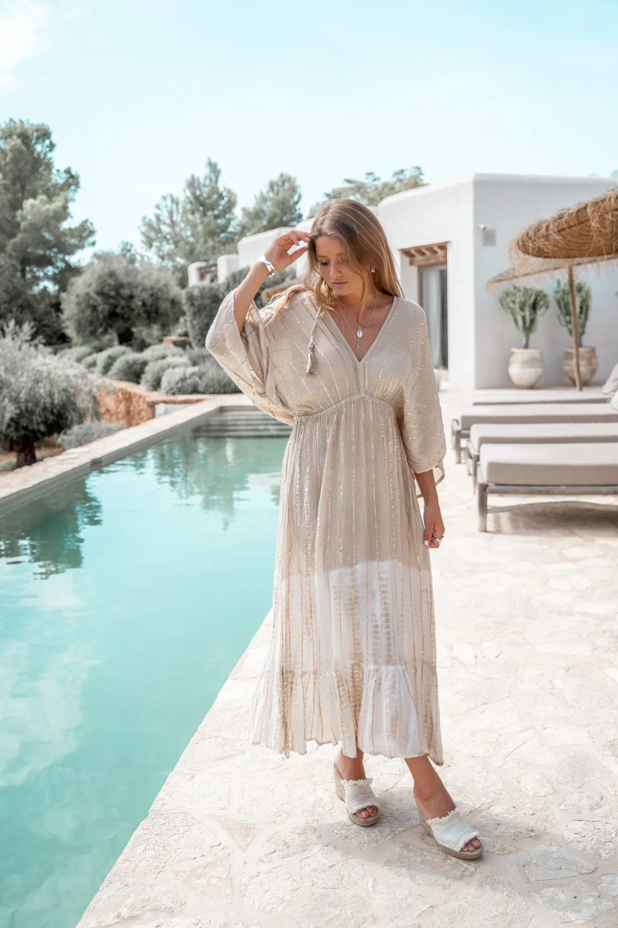 Dress Emilia Tye Dye Beige/ white