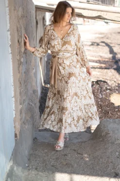 Dress Gloria Baroque Taupe print