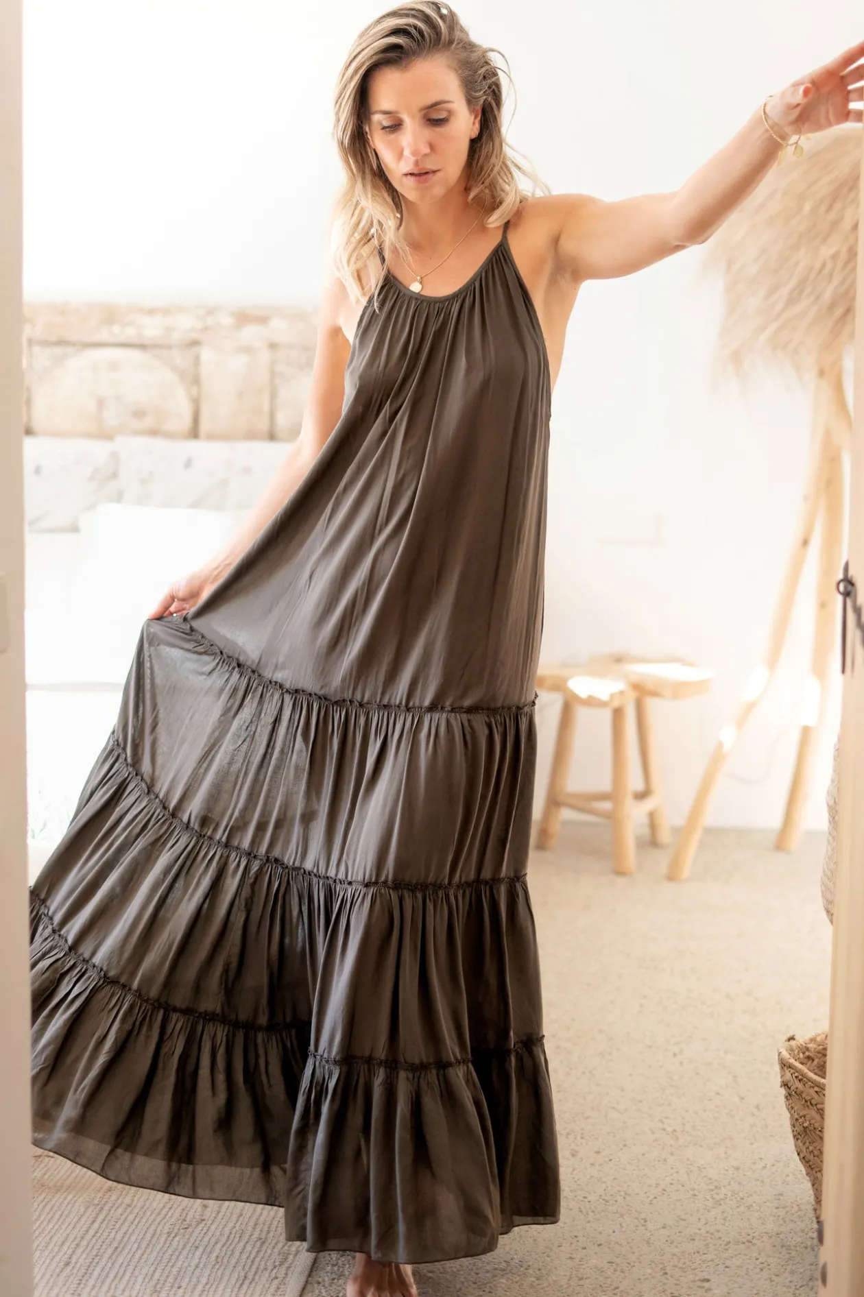 Dress Madia Boho Dark Taupe