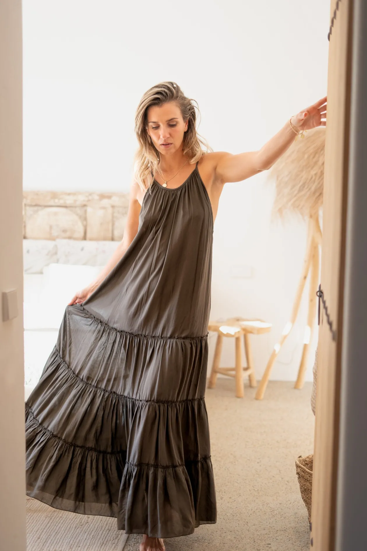 Dress Madia Boho Dark Taupe