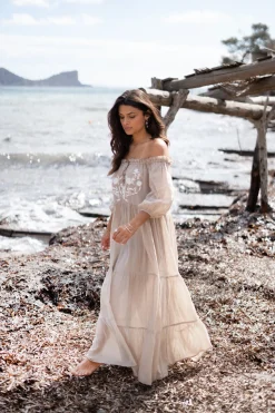 Dress Peralta Bordado Light Taupe