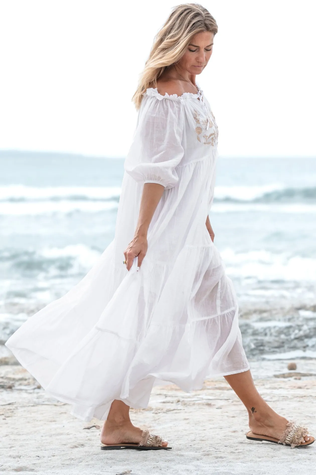 Dress Peralta Bordado White