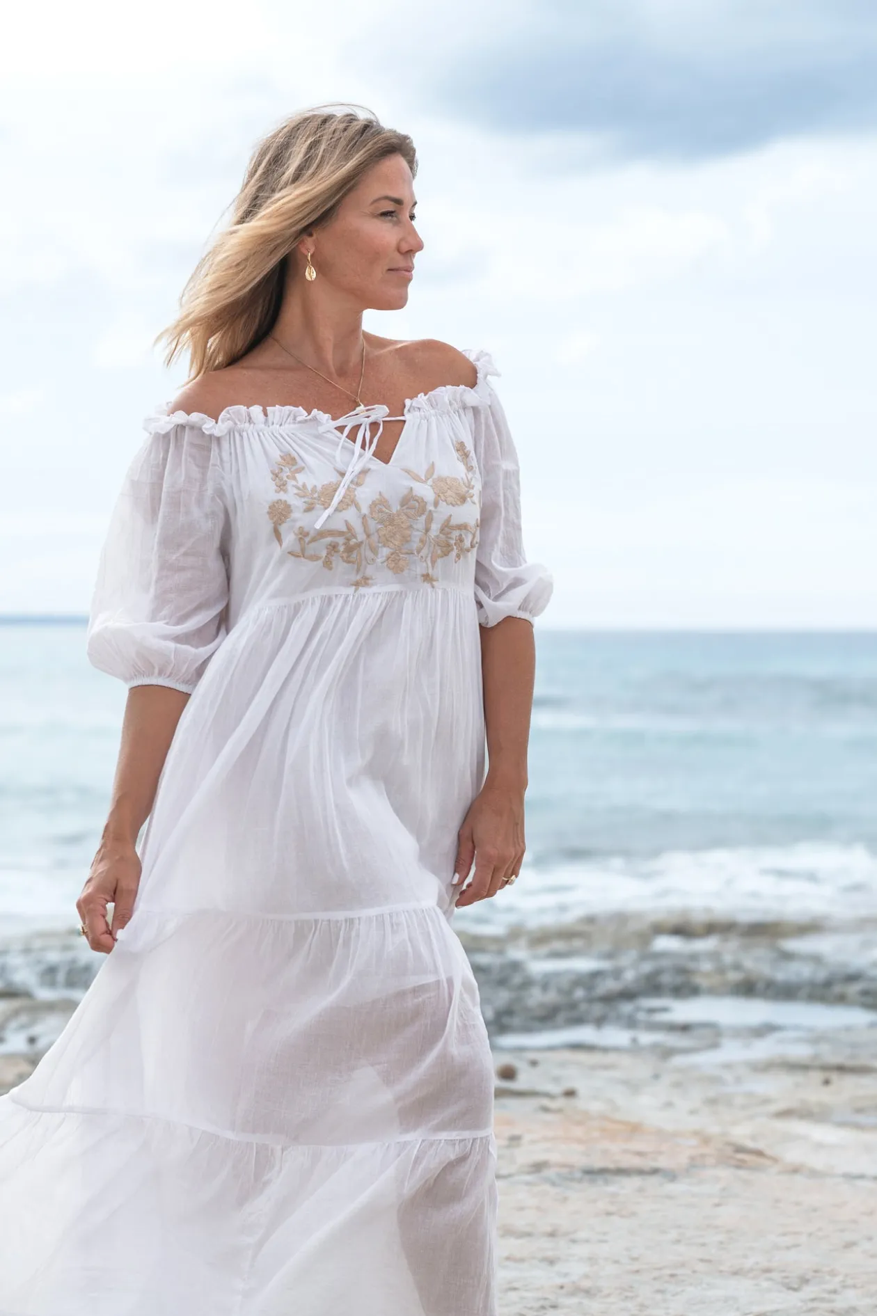 Dress Peralta Bordado White