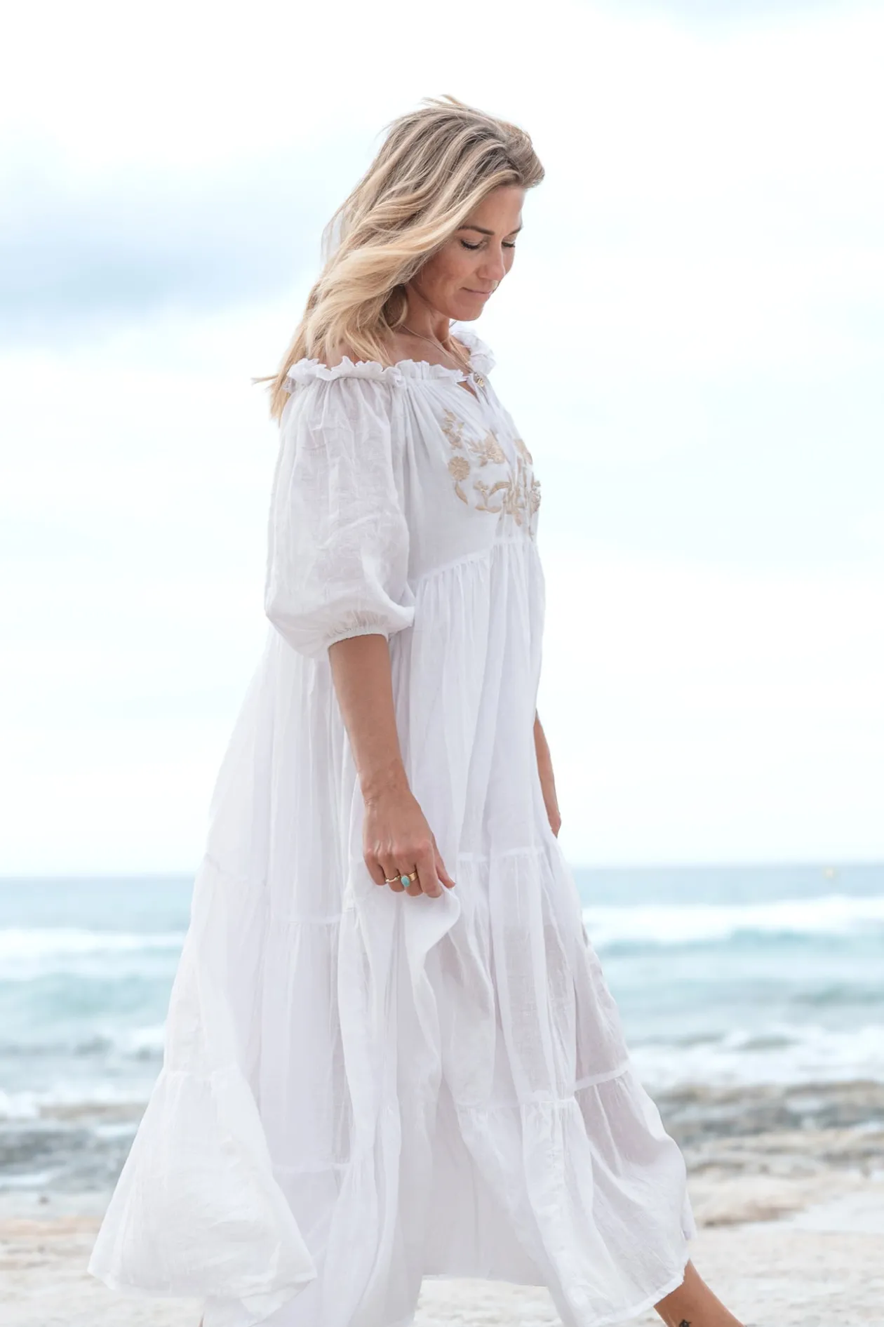 Dress Peralta Bordado White