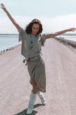 Eve Knitted Wrap Skirt Tender Taupe