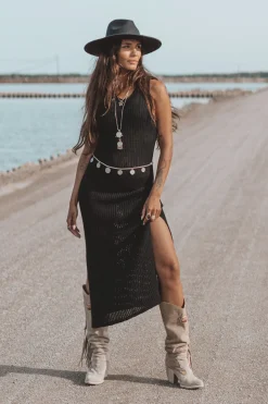 Felin Ajour Knitted Dress Black
