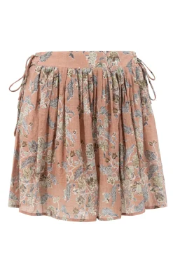 Flora Printed Skirt Multi Color Old Rose