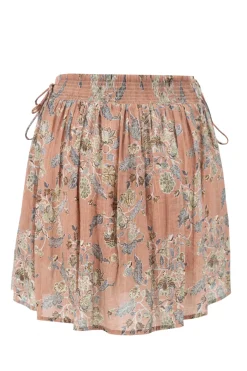 Flora Printed Skirt Multi Color Old Rose