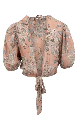 Flora Printed Top Multi Color Old Rose