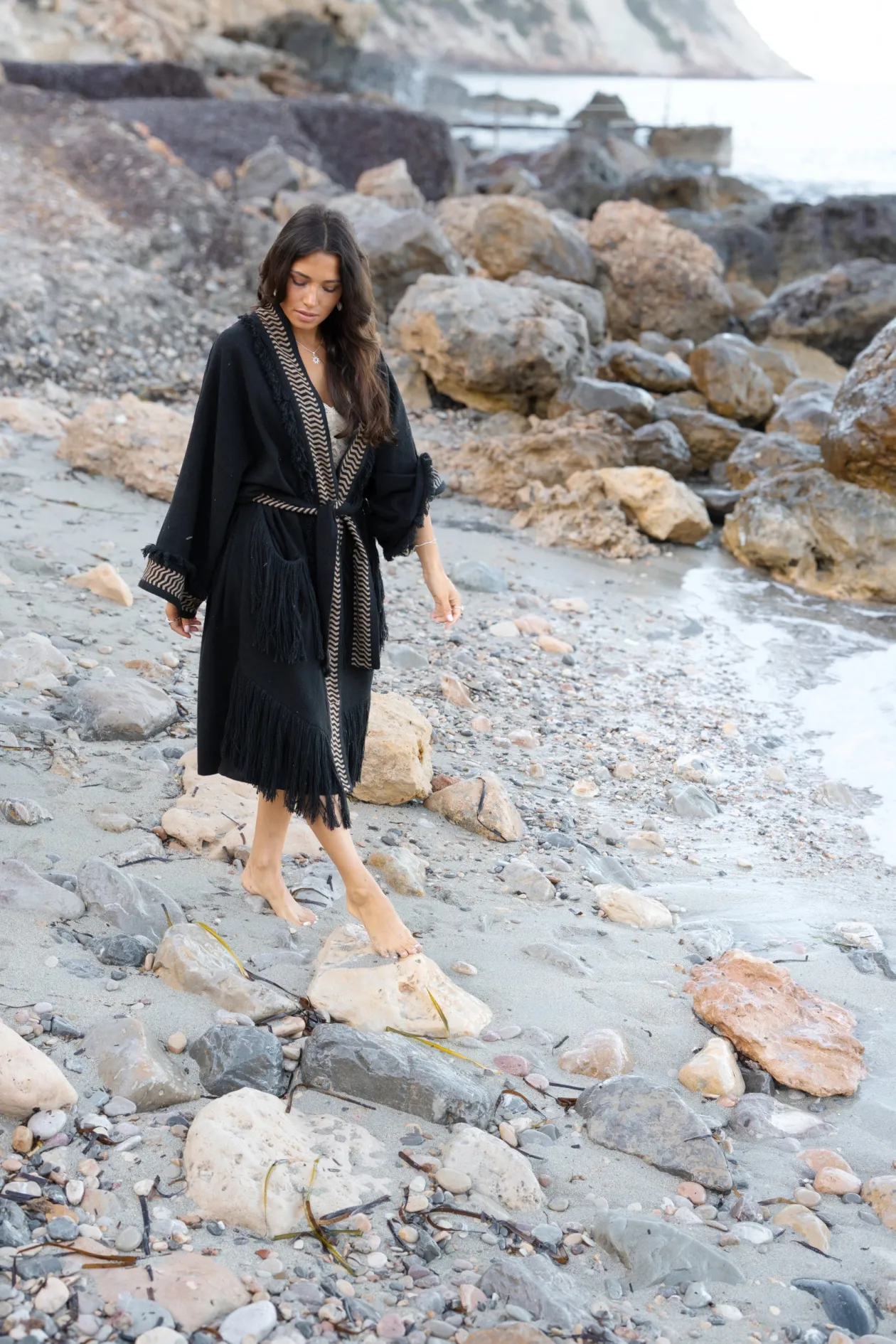 Fringe Kimono Esthetica Black