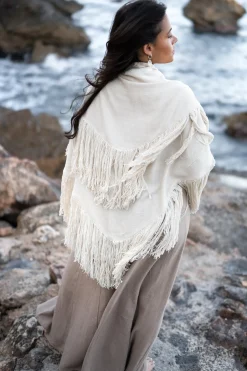 Fringe Scarf Flecos Ecru