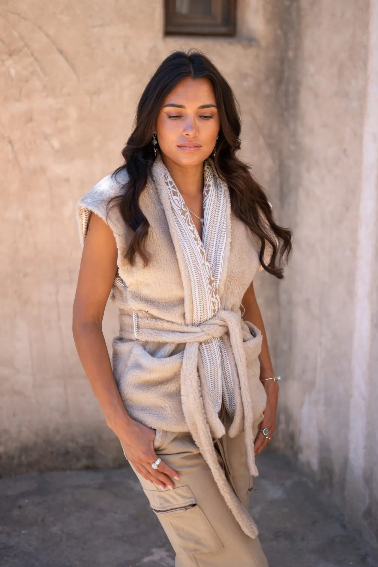 Fur Gilet Corazon Sand