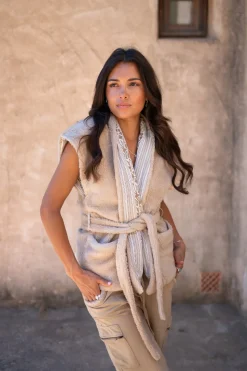 Fur Gilet Corazon Sand