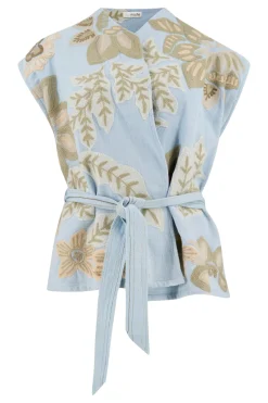 Gilet Vidal Floral Pale blue