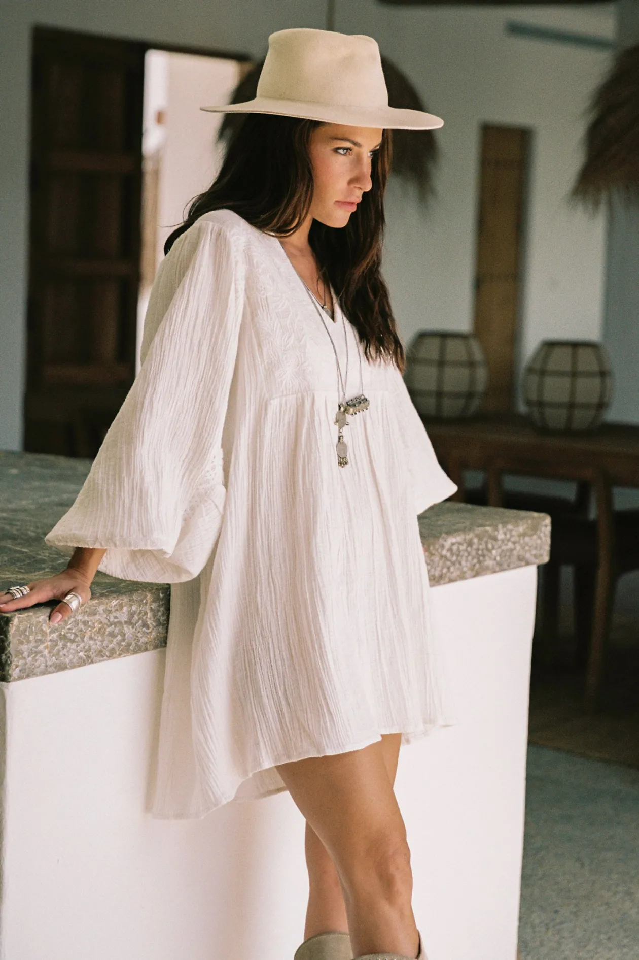 Isabel Tunic Dress Off White