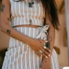 Ivy Striped Skort Stripe Beige/Black