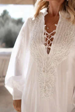 Kaftan Gabriela Granada White