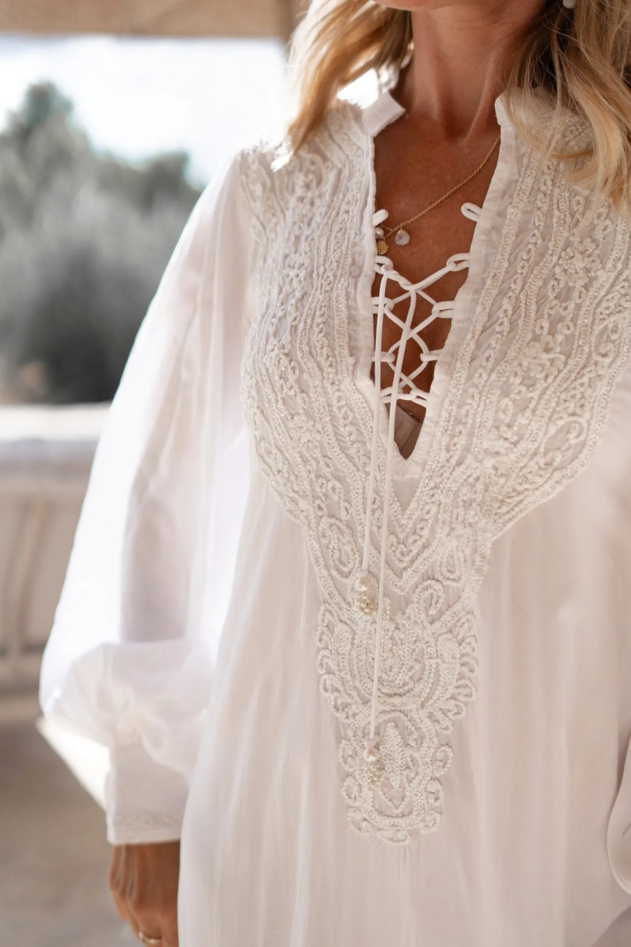 Kaftan Gabriela Granada White