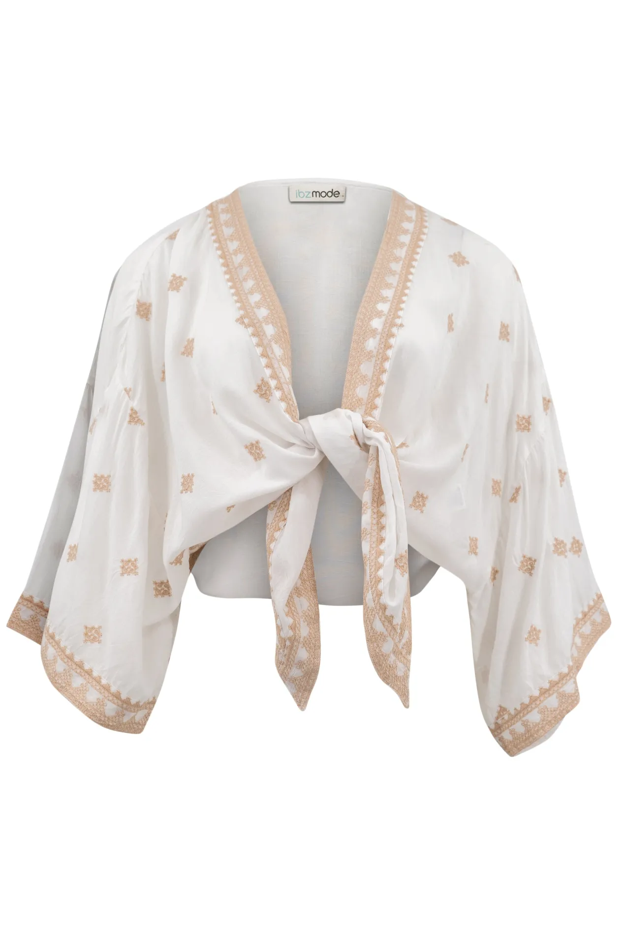 Kimono Shali Embroidery Ivory